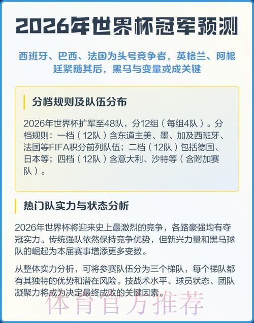 2026年世界杯预测榜单官方最新入口 2026年世界杯预测榜单官方最新入口